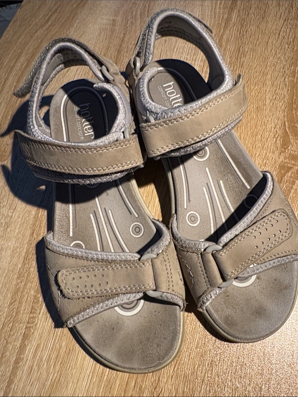 hotter Taupe Adjustable Strap Sandals